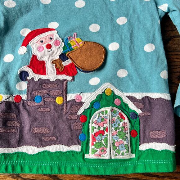 Mini Boden Santa Applique Christmas Lift the Flap Long Sleeve Shirt - 3-4 years - Picture 2 of 4